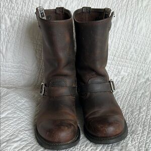Frye Brown Leather Engineer Boots Women’s Size 10